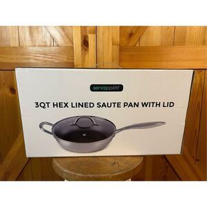 Servappetit 3QT Hex Lined Saute Pan With Lid new in open box